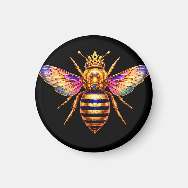 Drottningbi Med Krona Magnet (Framsidan)