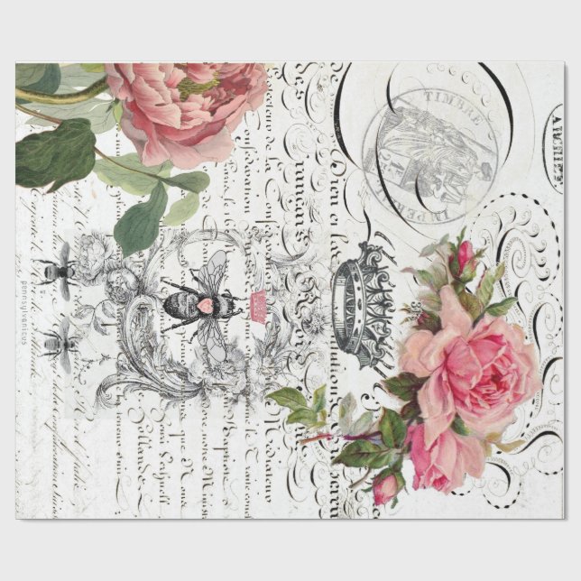 Drottningbi som slår in papper presentpapper (Platt)