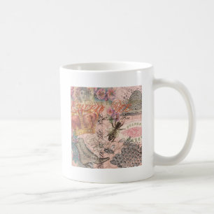 Drottningbi Vintage Vacker Kollage Kaffemugg