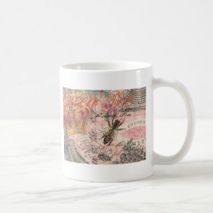 Drottningbi Vintage Vacker Kollage Kaffemugg