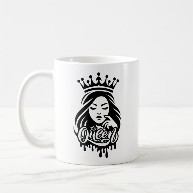 Drottningdesign – Elegant kunglig krona Kaffemugg (Vänster)