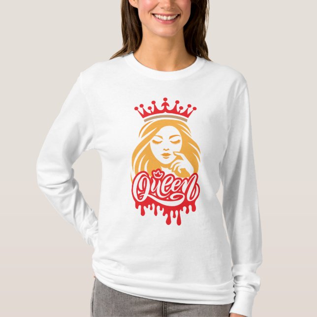 Drottningdesign – Elegant kunglig krona T Shirt (Framsida)
