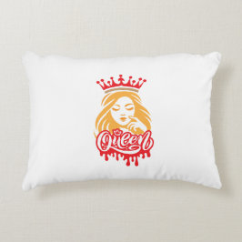 Drottningdesign – Elegant Royal Crown-typografi fö Prydnadskudde