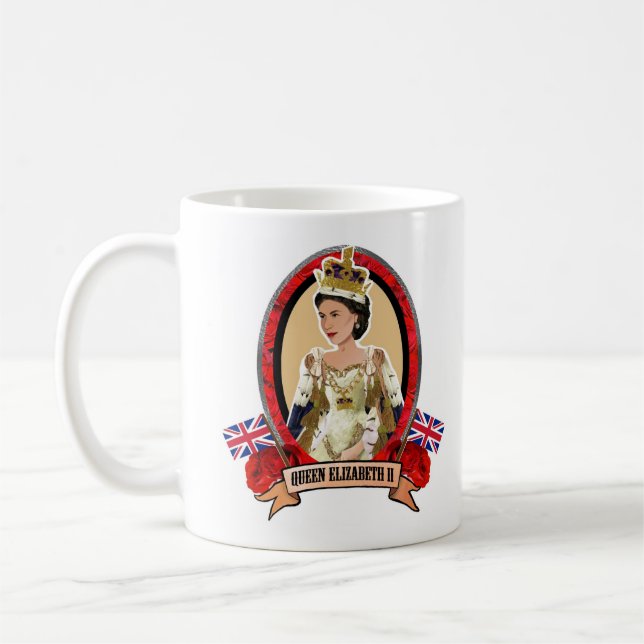 DrottningElizabeth II kunglig mugg (Vänster)