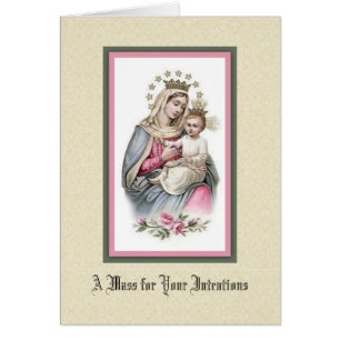 Drottningen av himmel jungfruliga Mary Jesus Hälsningskort