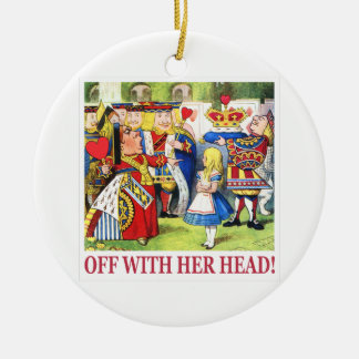 Drottningen av hjärtor ropar "av med henne som är julgransprydnad keramik