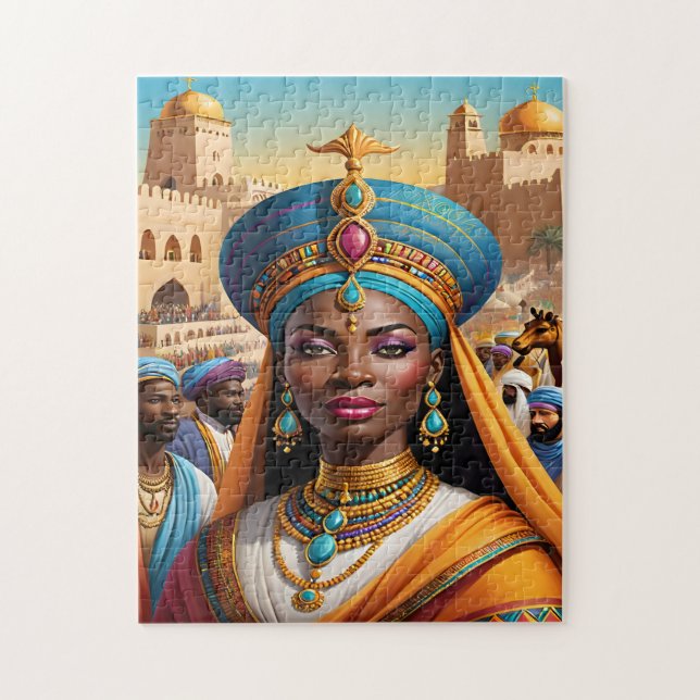 Drottningen av Sheba Christian Art Puzzle Pussel (Vertikal)