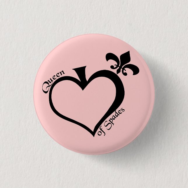 drottningen av spadar sm knäppas - skräddarsy knapp (Framsida)