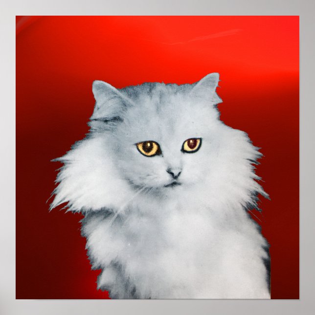 DROTTNINGEN AV VITA KATTER ,Röd Ruby Poster (Framsidan)