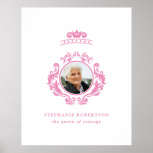 Drottningen Breast Cancer Rosa Photo Namn Poster