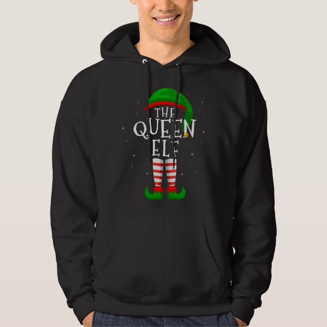 Drottningen Elf Funny Matching Family Jul Hoodie (Framsida)