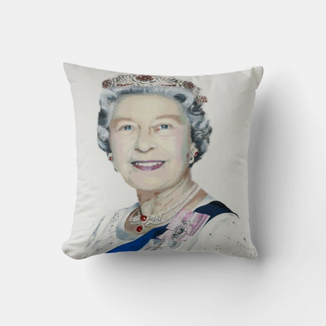 Drottningen Elizabeth II dämpar Kudde (Framsida)