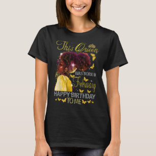 Drottningen föddes i februari, svart flicka på föd t shirt