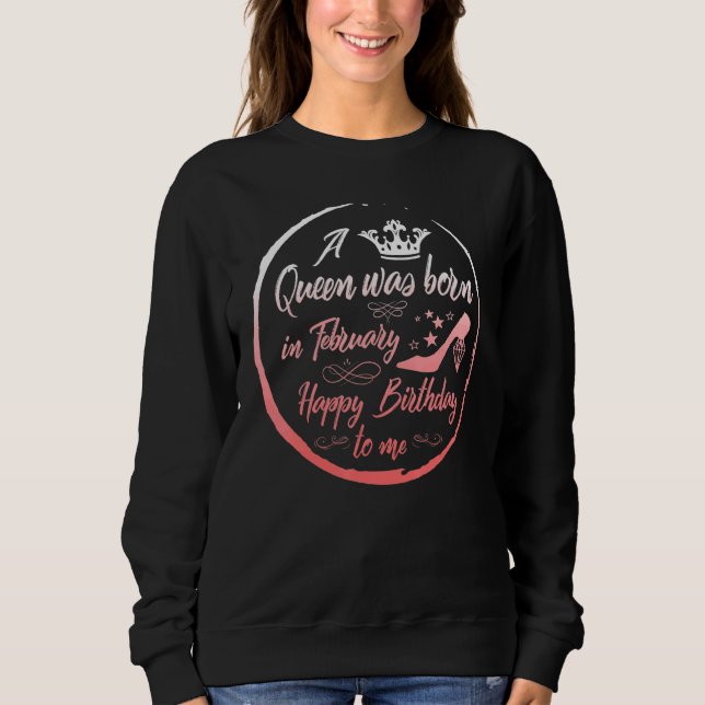 Drottningen föddes i februari t shirt (Framsida)