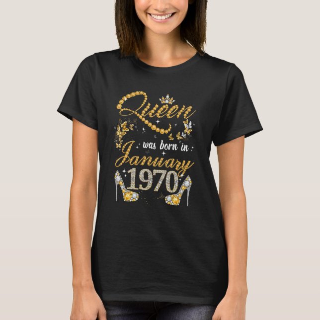 Drottningen föddes i januari 1970, 53:e födelsedag t shirt (Framsida)