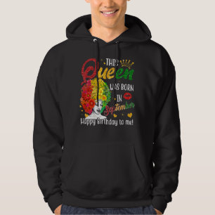 Drottningen föddes i september Grattis på födelsed Hoodie