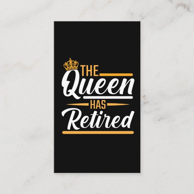 Drottningen har pensionerad kvinnlig lönnpensionär visitkort (Framsida)