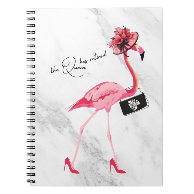 Drottningen har pensionerat Classy Chic Rosa Flami Anteckningsbok (Framsidan)