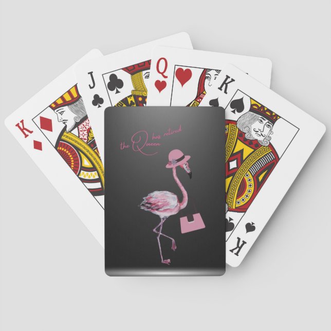 Drottningen har pensionerat Classy Chic Rosa Flami Casinokort (Baksidan)