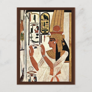 Drottningen Nefertari in Prayer Stance by Maler De Vykort
