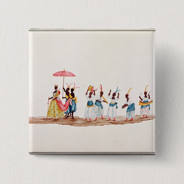 Drottningen och henne följe knapp (Framsida)