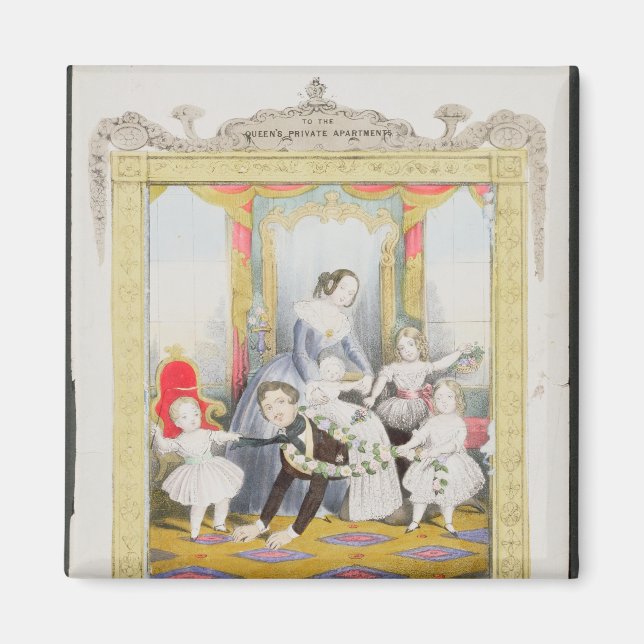 Drottningen och prins Albert hemma Magnet (Framsidan)