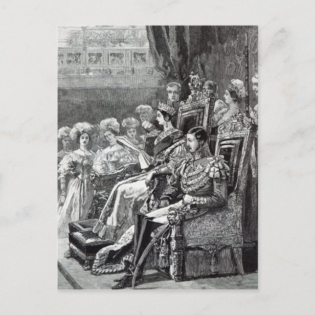 Drottningen öppnade parlamentet 1846 vykort (Framsida)