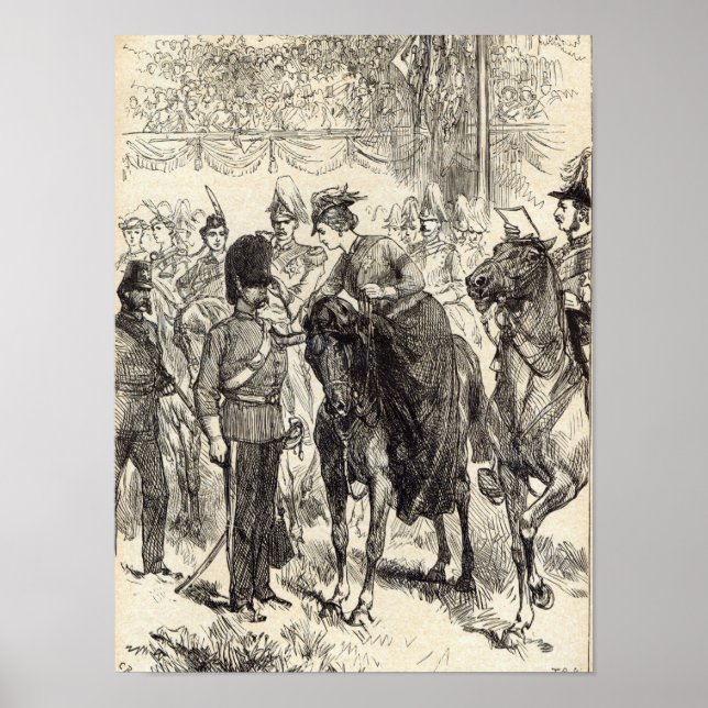 Drottningen som distribuerar Victoria Kor Poster (Framsidan)