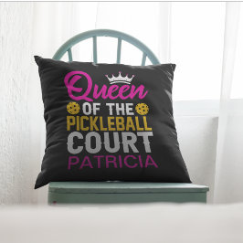 Drottningen vid Pickleball Court Personlig Namn Kudde