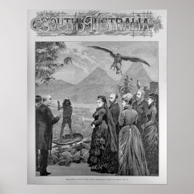 Drottningens besök vid den sydaustraliska domstole poster (Framsidan)