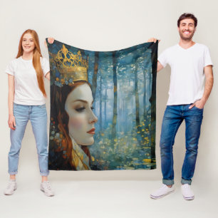 Drottningens Borttappad Heart Fairytale Porträtt Fleecefilt