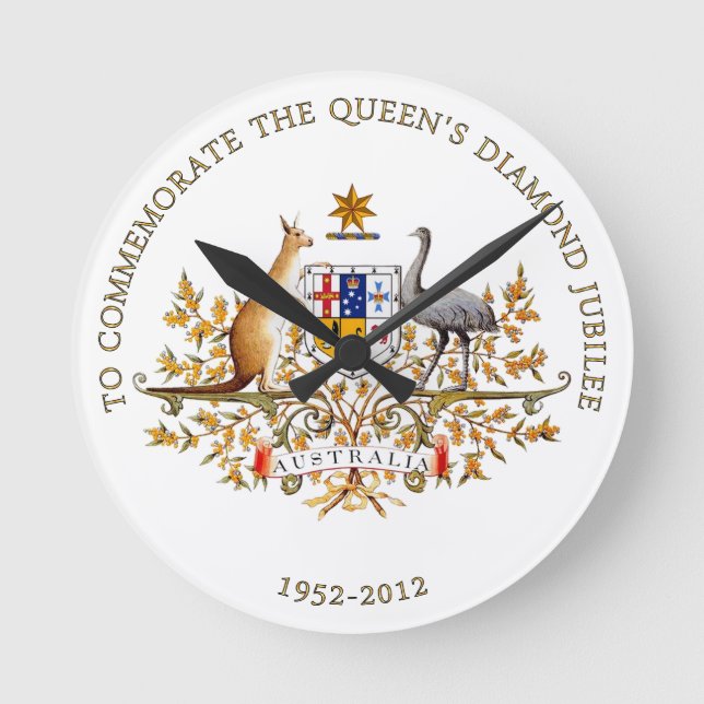 Drottningens Diamond Jubilee - Australien Rund Klocka (Framsida)
