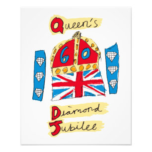 Drottningens Diamond Jubilee Emblem Fototryck