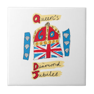 Drottningens Diamond Jubilee Emblem Kakelplatta