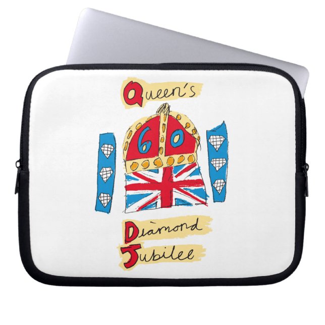 Drottningens Diamond Jubilee Emblem Laptop Sleeve (Framsidan)