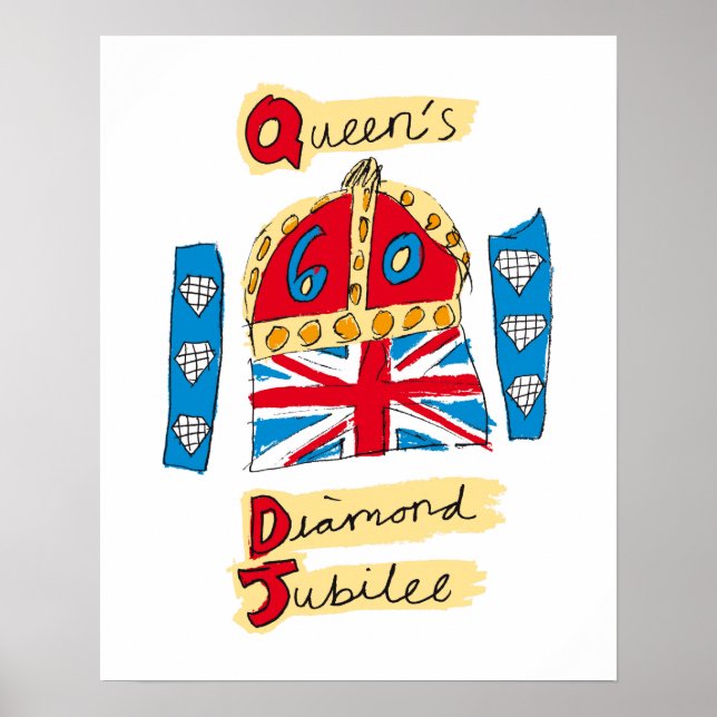 Drottningens Diamond Jubilee Emblem Poster (Framsidan)