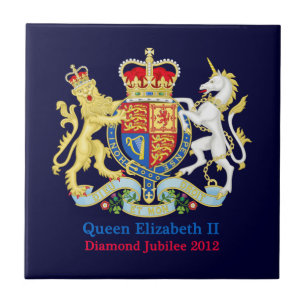 Drottningens Diamond Jubilee-Vapensköld Kakelplatta