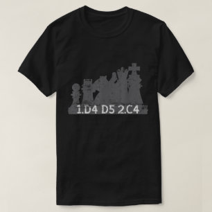 Drottningens Gambit Schacköppningsdesign T Shirt