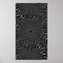 Drottningens Lair Monochrome Bra Fractal Abstrakt Poster