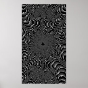 Drottningens Lair Monochrome Bra Fractal Abstrakt Poster