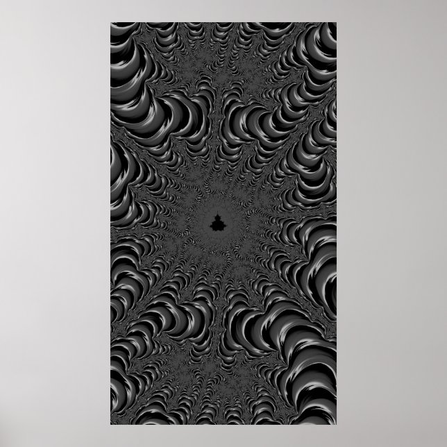Drottningens Lair Monochrome Bra Fractal Abstrakt Poster (Framsidan)
