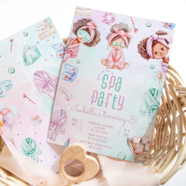 Drottningens Svarta tjej Spa-fest Födelsedag Inbjudningar (Skapare uppladdad)