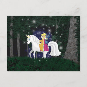Drottningfe och Unicornskogvykort Vykort