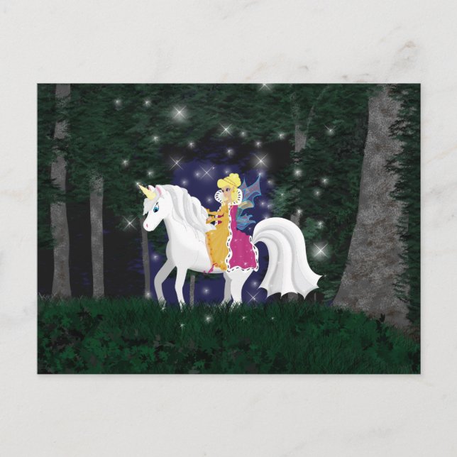Drottningfe och Unicornskogvykort Vykort (Framsida)
