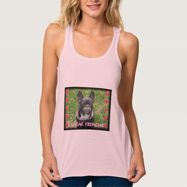 DrottningFiFi "talar jag Frenchie" tanktop Linne Med Racerback (Framsida)