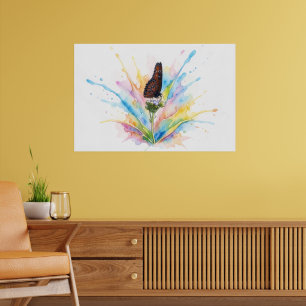 Drottningfjäril Splash Art Affischtryck Poster