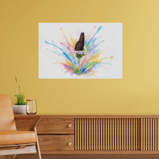 Drottningfjäril Splash Art Affischtryck Poster (Vardagsrum 2)