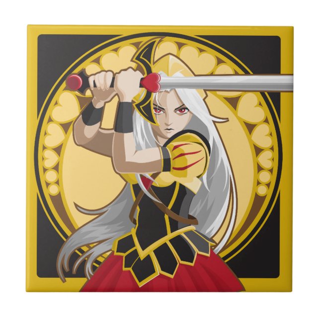 Drottningfo-hjärtor Kakelplatta (Framsidan)