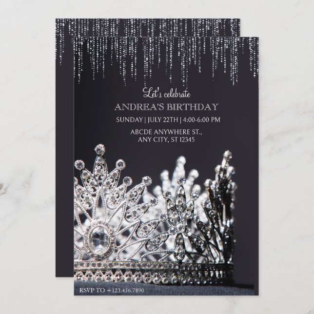 Drottningkrona Inbjudningar (Fram/baksida)