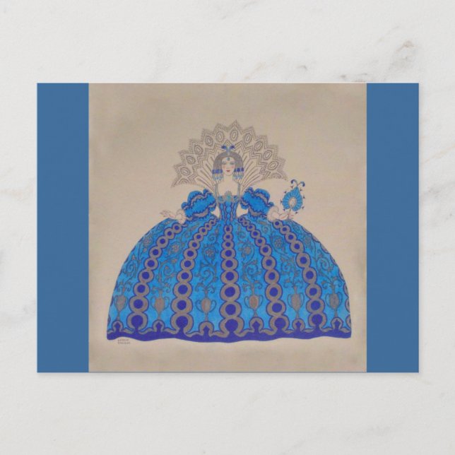 Drottningmodeplatta ~ fransk vintage-postkort vykort (Framsida)